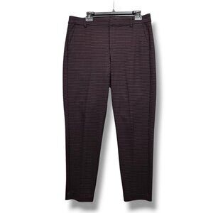 Liverpool Kelsey Trouser Womens 12 Cranberry Check Knit High Rise Full Length